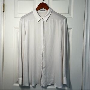 MM Lafleur Lagarde Cream Button Down Blouse Size 16